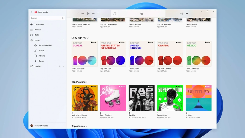 Apple Music Apple TV apps for Windows 11 1