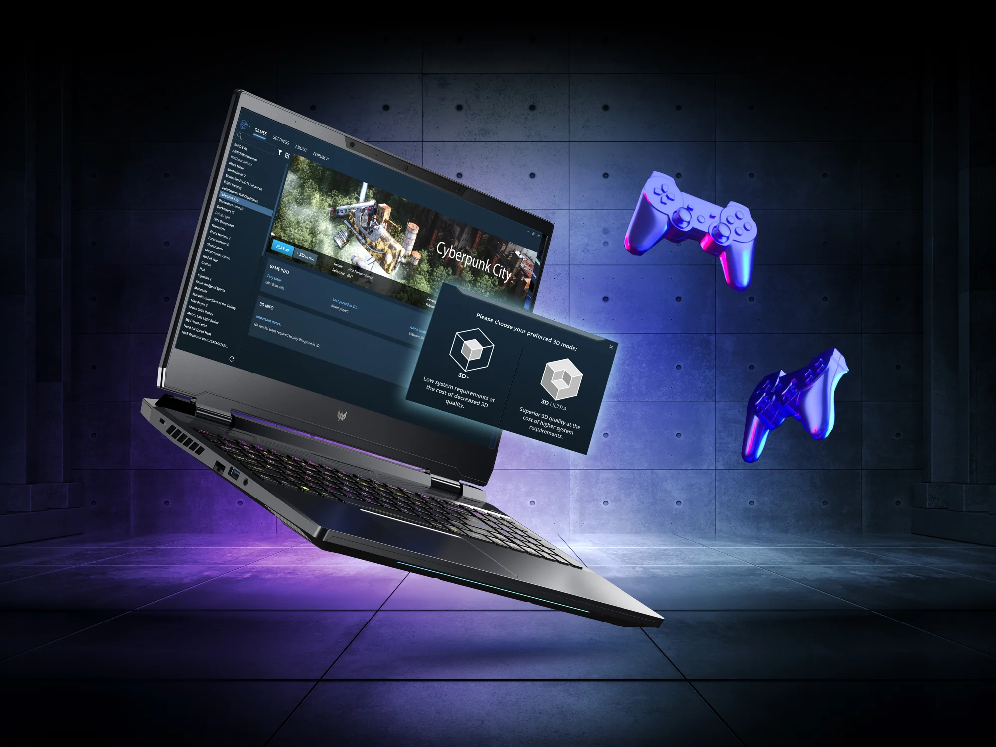 Acer SpatialLabs TrueGame 3D Ultra 3D Zing Gadget
