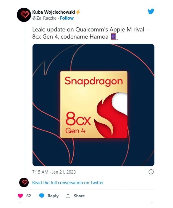 高通骁龙8cx Gen4曝光:或对标Apple M系列芯片,GPU仍是最大劣势! 2 s bcf4a8c9d6ea47d096954586bc97d9e7