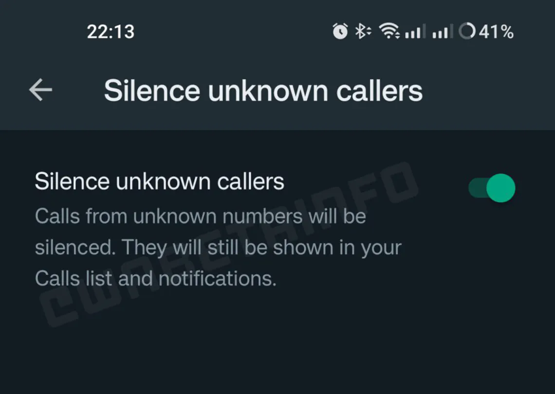 WhatsApp beta split view mute silence unknown callers features 2