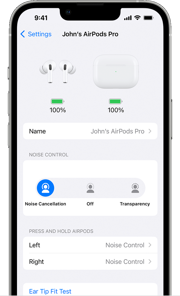 ios16 iphone13 pro settings bluetooth airpods pro noise cancellation selected