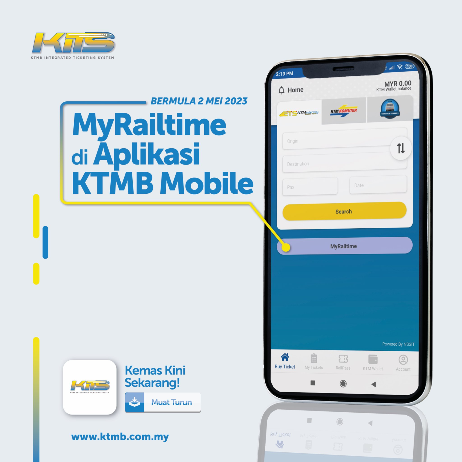 KTMB：5月2日起 MyRailtime应用程序将集成至KTMB Mobile