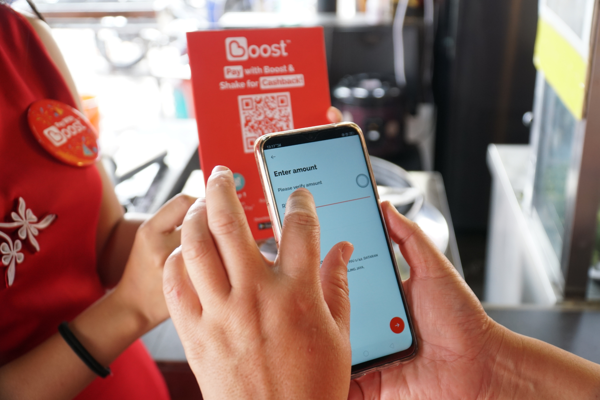 Paying with Boost e wallet