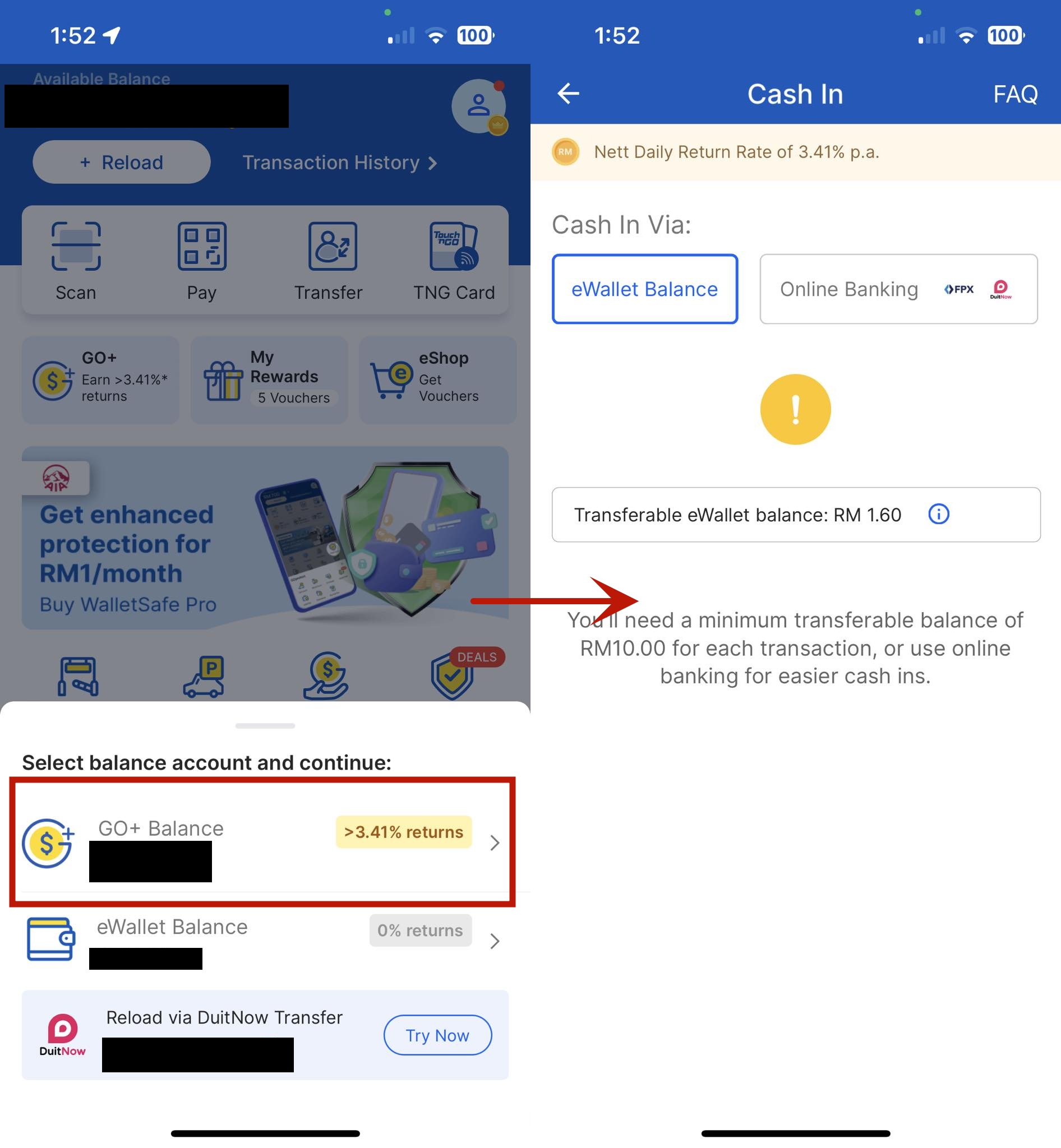TnG eWallet Balance暂时关闭Online Banking,需用DuitNow Transfer储值! 3 未命名2