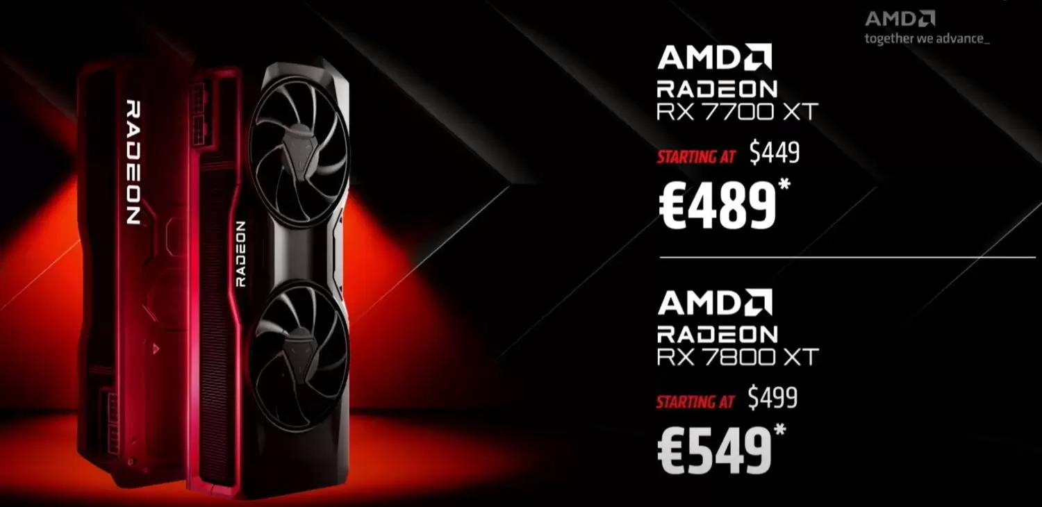 AMD Radeon RX 7800 XT 7700 XT pricing