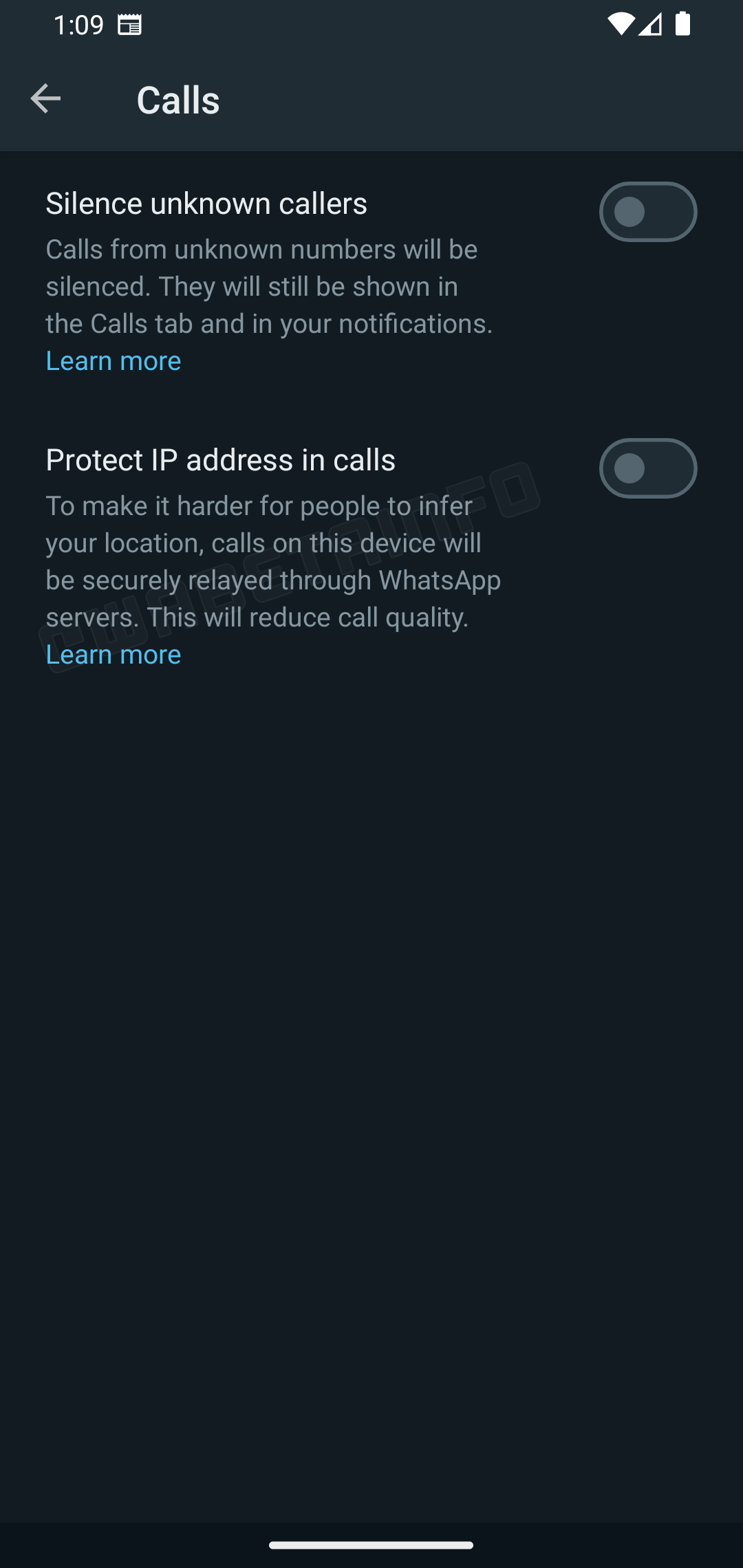 WA PROTECT IP ADDRESS IN CALLS PRIVACY RELAY FEATURE ANDROID