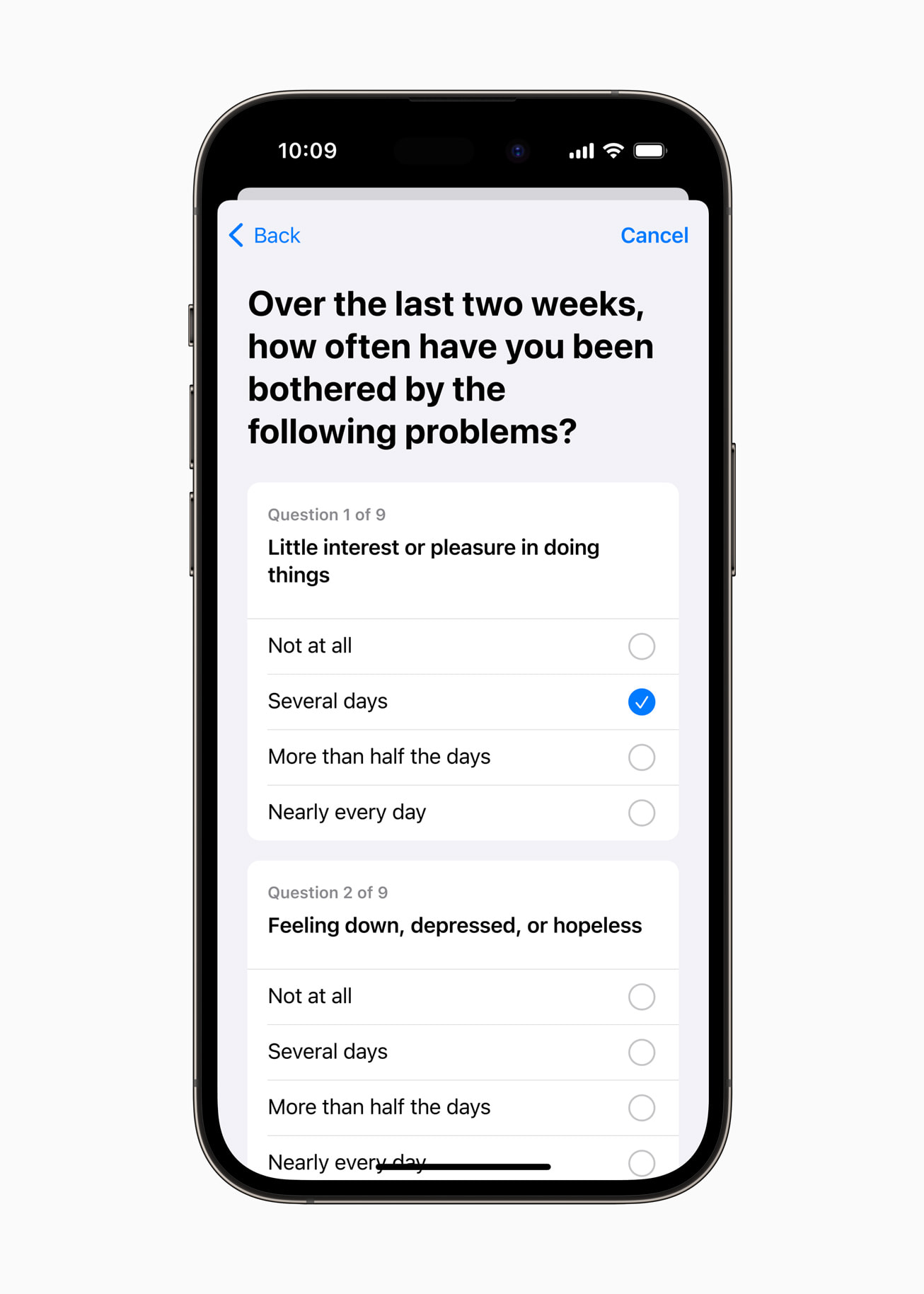 iPhone Health app Assessments