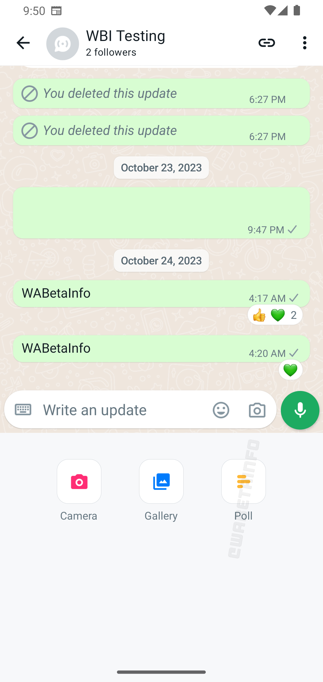 WA POLL FEATURE CHANNEL ANDROID