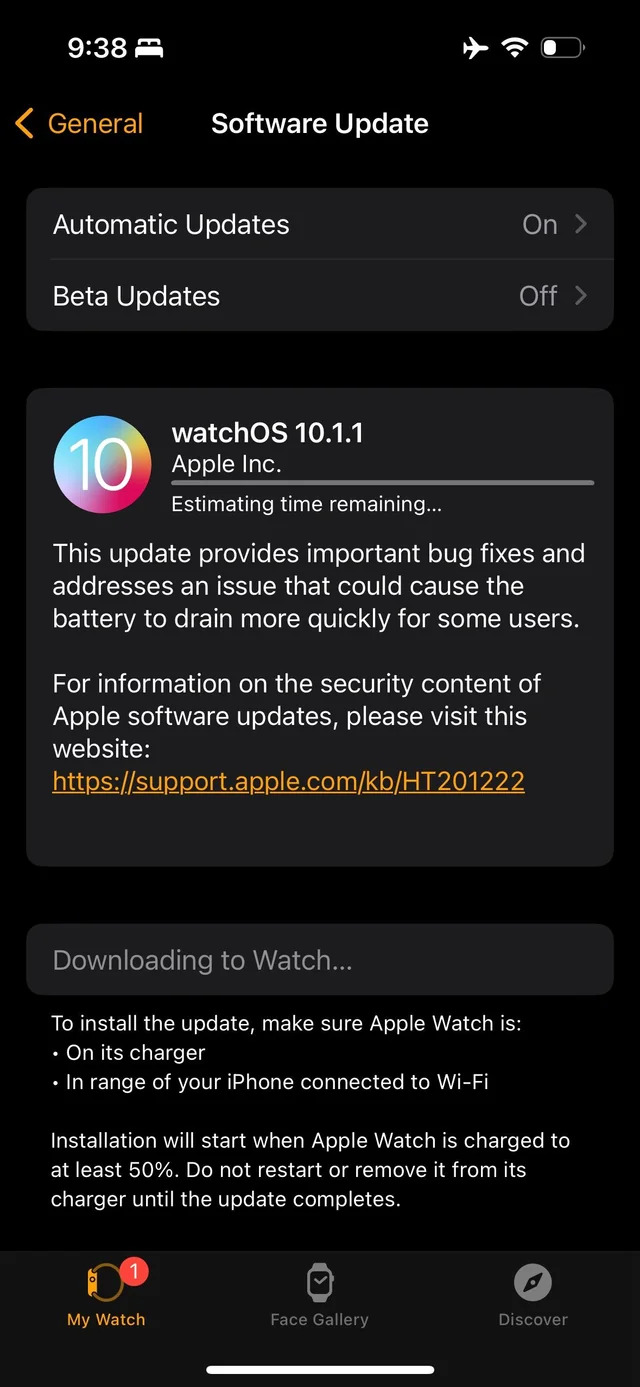 battery drain apparently solved in this new update watchos v0 57lln3gc31zb1