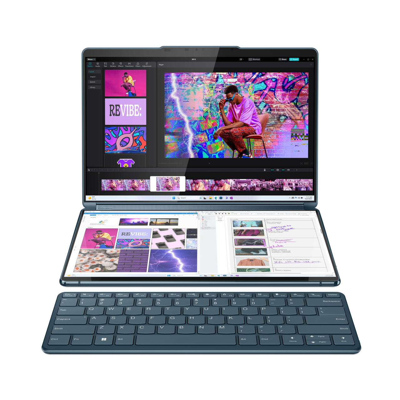 01 Yoga Book 9i 9 Tidal Teal Front facing with KB separate 1280x1280 1