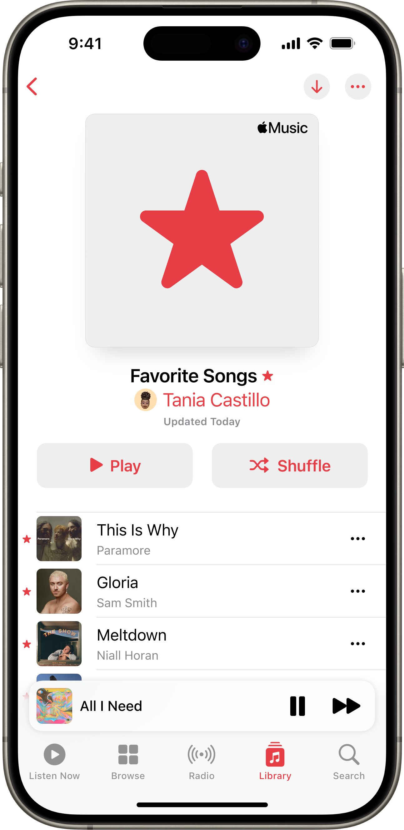 Apple Music Favorite Songs Playlist