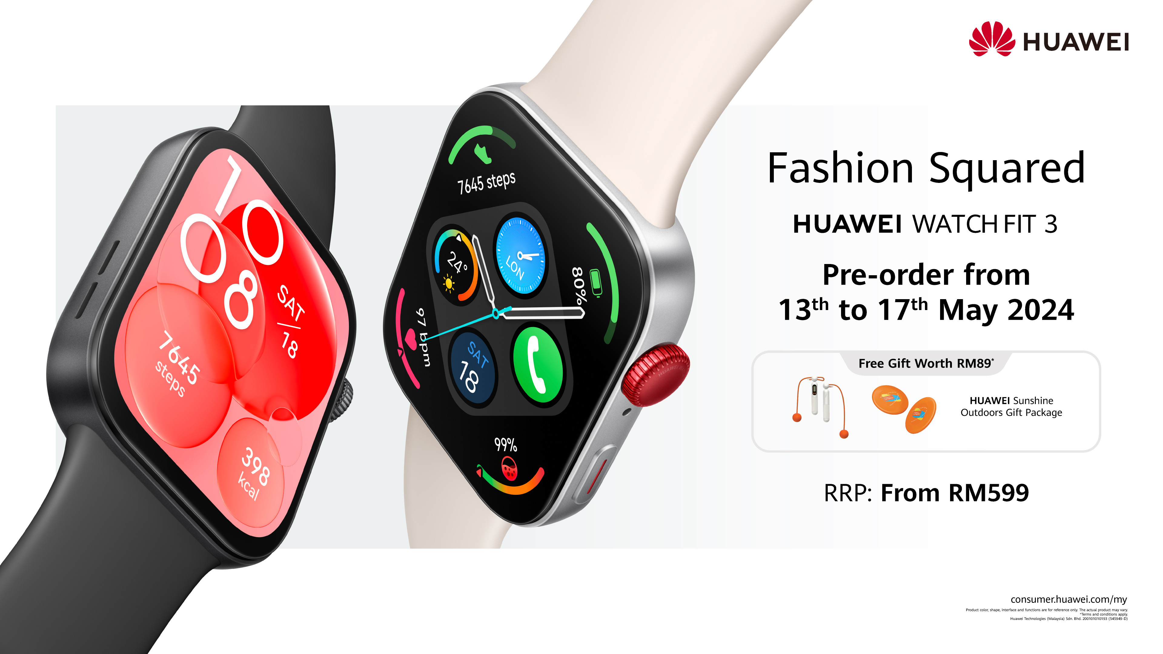 HUAWEI Watch Fit 3大马发布:最长10天续航、100+种运动模式,售RM599起! 8 image 108