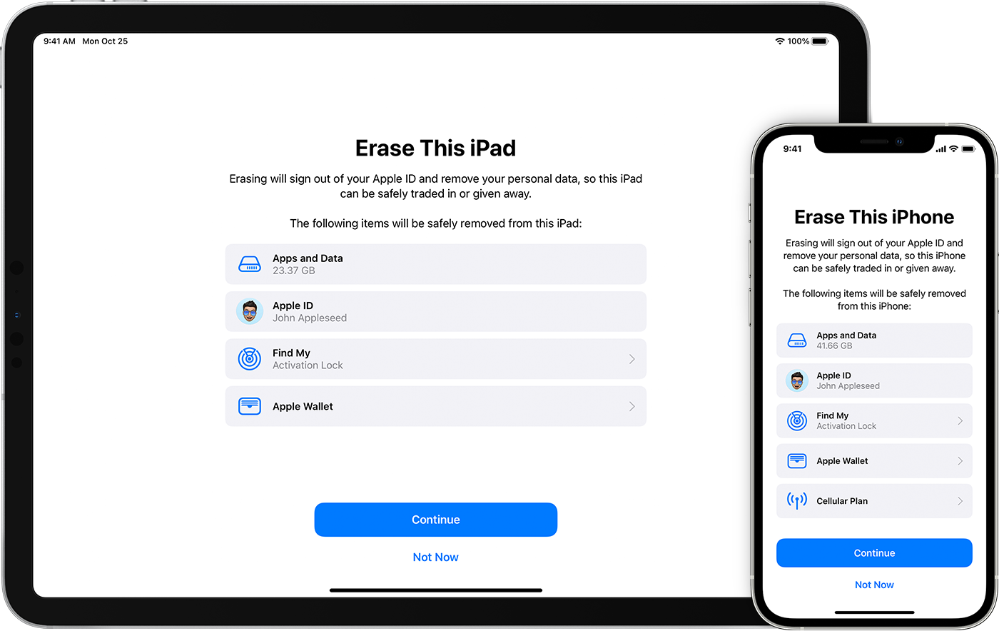 ios15 iphone12 pro ipad pro erase all content and settings
