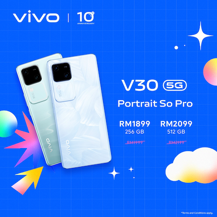 vivo V30宣布价格全系下调RM100，现在只要RM1899起！