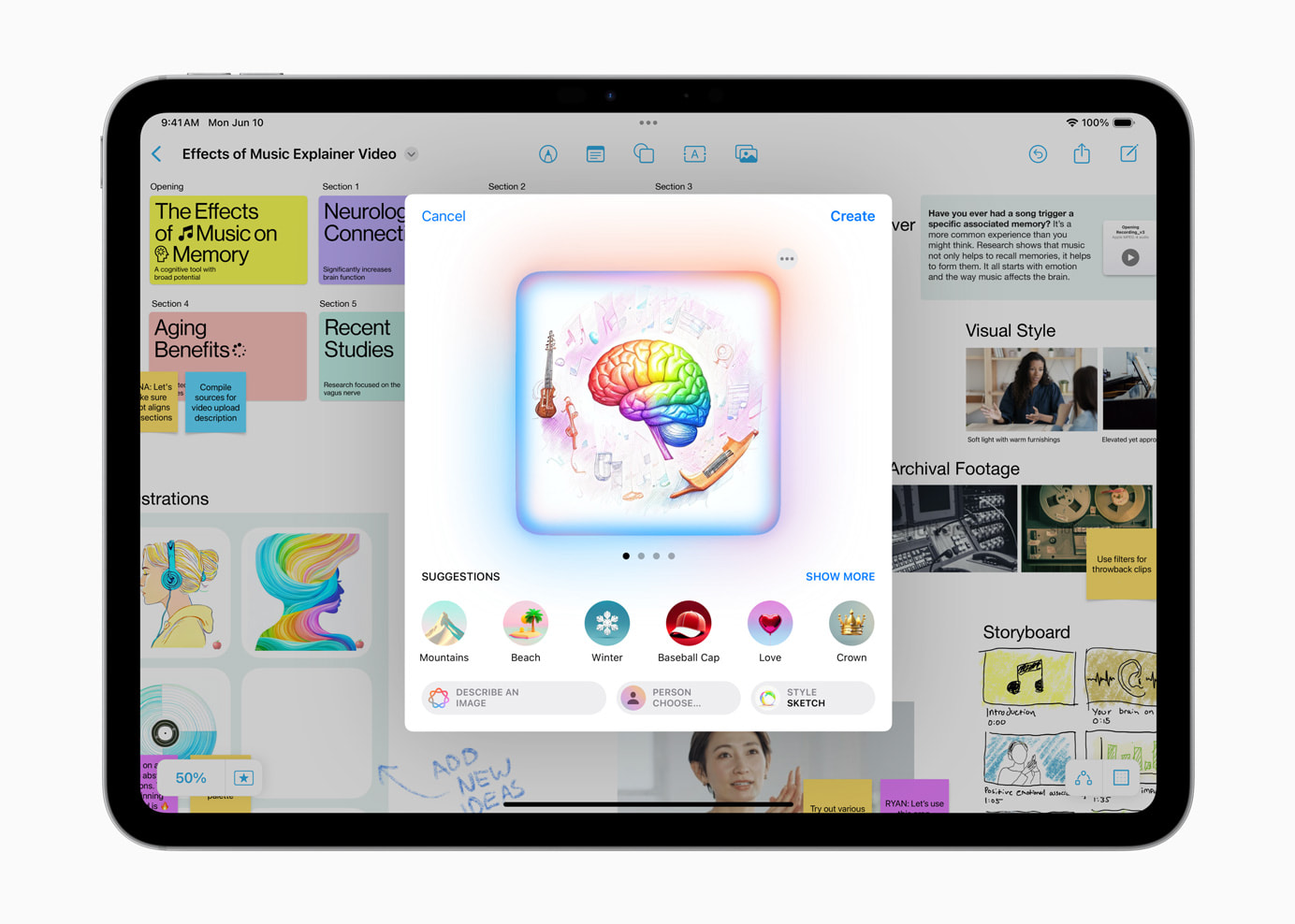 Apple WWDC24 iPadOS 18 Freeform Image Playground
