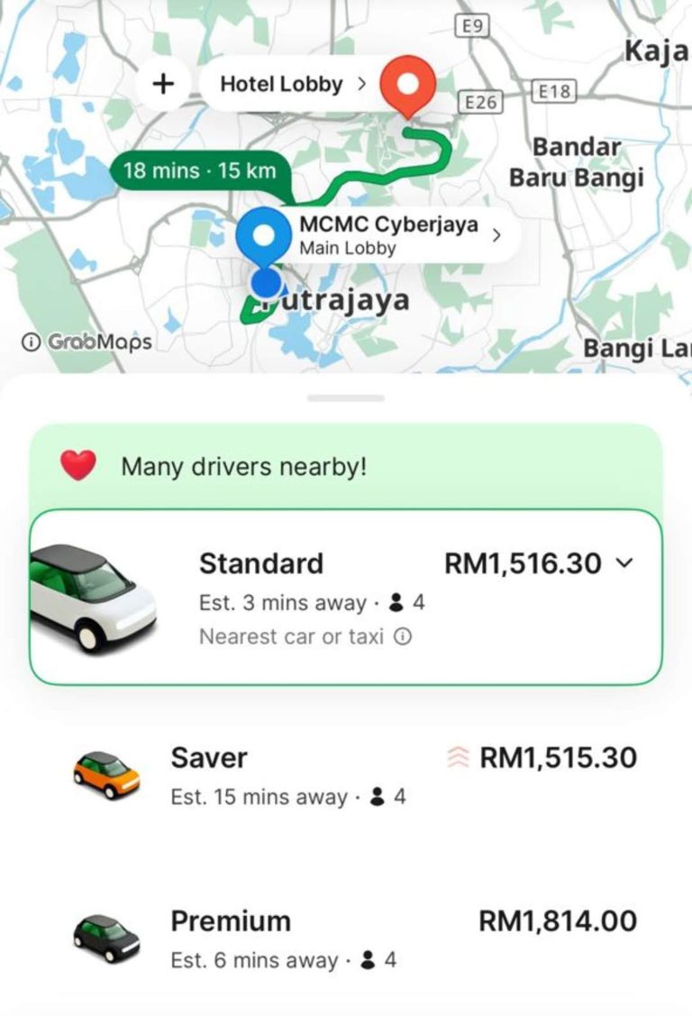 还贵过机票?Grab爆出“天价车资”, 15km要RM1800!官方回应:系统错误已修复! 2 Grab Mahal B 768x1127 1