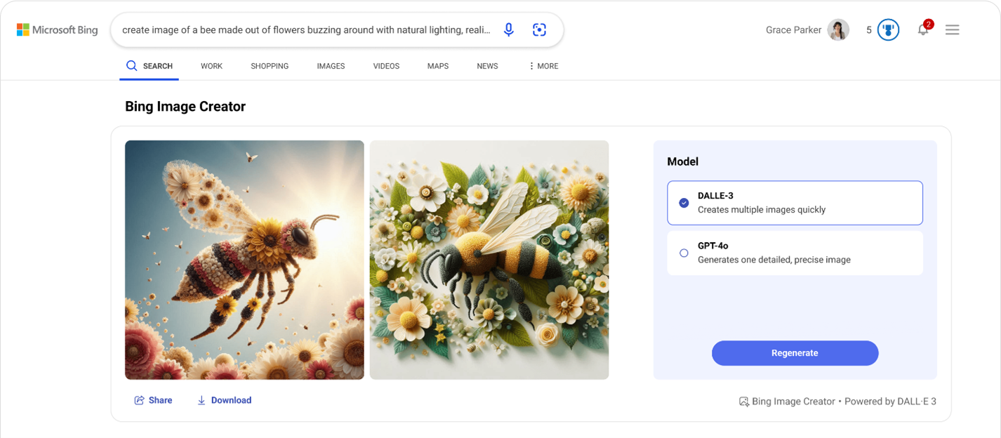 Microsoft宣布Bing Image Creator接入GPT-4o模型:支持文本生成图片,免费开放给用户使用! - Zing Gadget