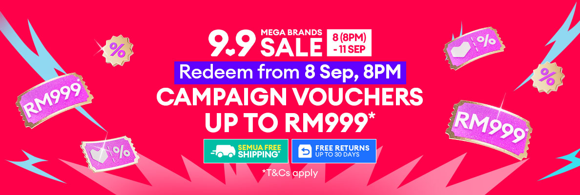 买到 Syiok!Lazada 9.9 促销开跑:最低价保证、90% 折扣、RM9 有机会开箱 RM600 好物的惊喜礼盒! 2 Header D 1188x400 Campaign Voucher