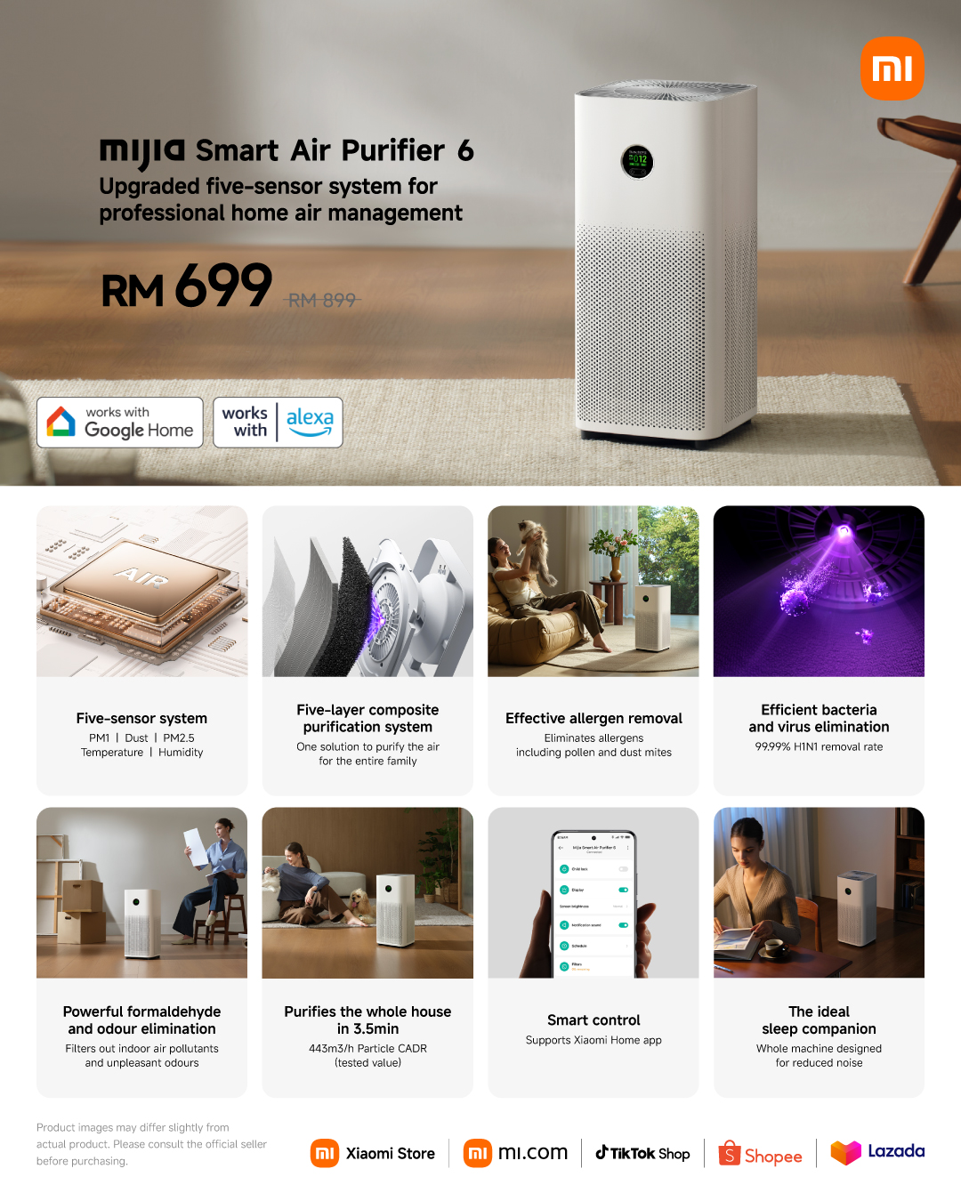 早鸟价 RM219 起!小米发布多款 AIoT 新品:手表、耳机、扫地机器人、电视全都有!还有 SU7 合金模型车! 25 Mijia Smart Air Purifier 6 KV with Price 1