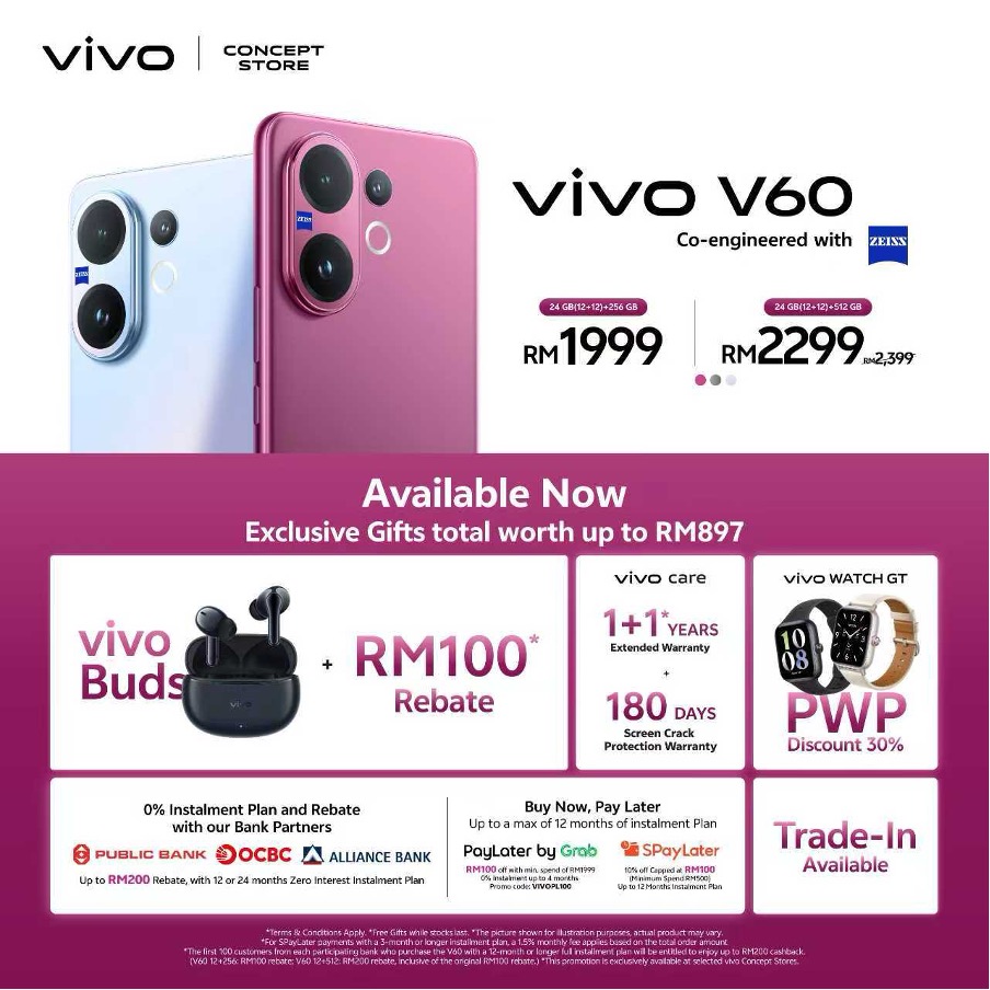 vivo V60 大马开卖!入手送价值高达 RM897 赠品,还能分期付款 回扣最高 RM200! 4 V60 First Sale KV