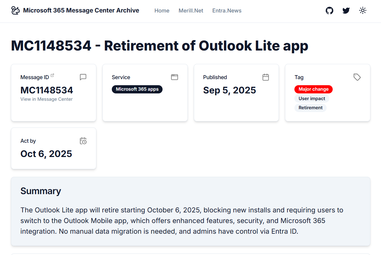 要说再见了!Microsoft 宣布:Outlook Lite 将于 10 月 6 日起下架! 2 image 85