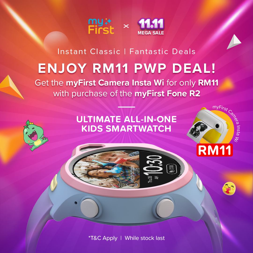 myFirst双11限量优惠！儿童用电话手表、耳机、画板等最低RM11就能入手！