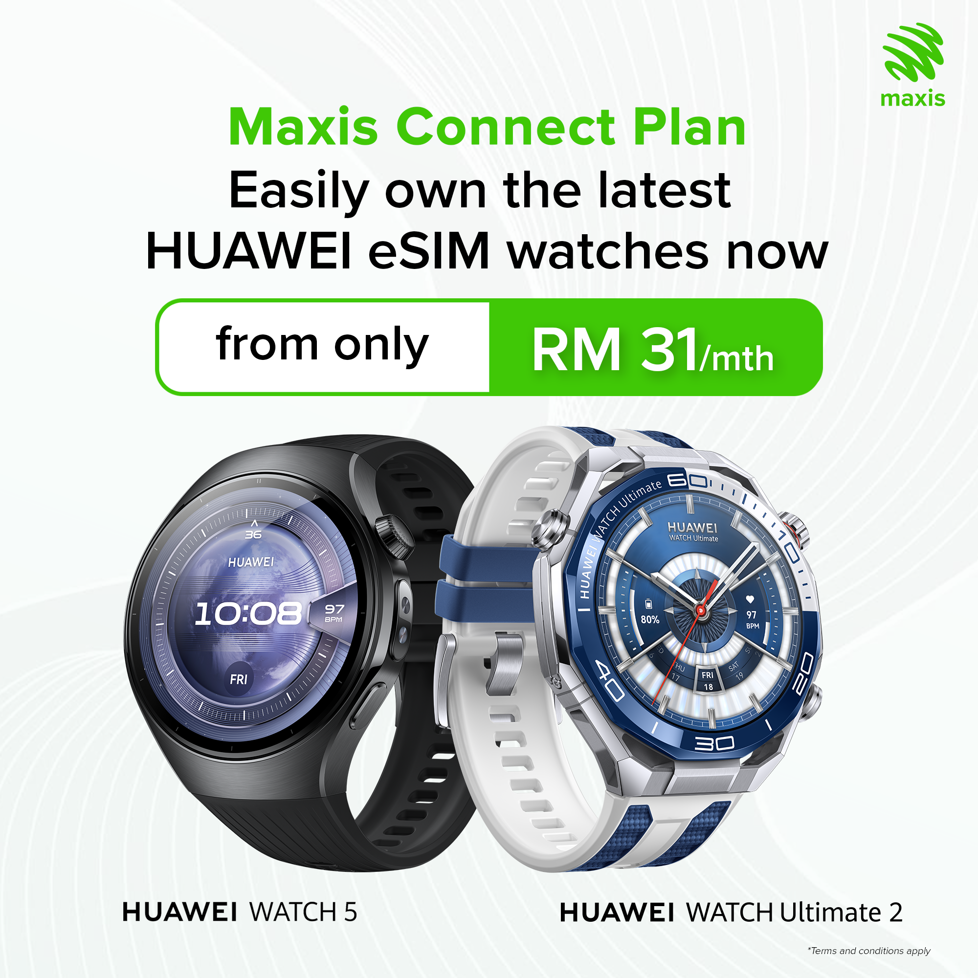 手机不在也能Call!HUAWEI 手表更新:Maxis eSIM 现可直接让手表独立上网、打电话! 2 IMAGE 1 2