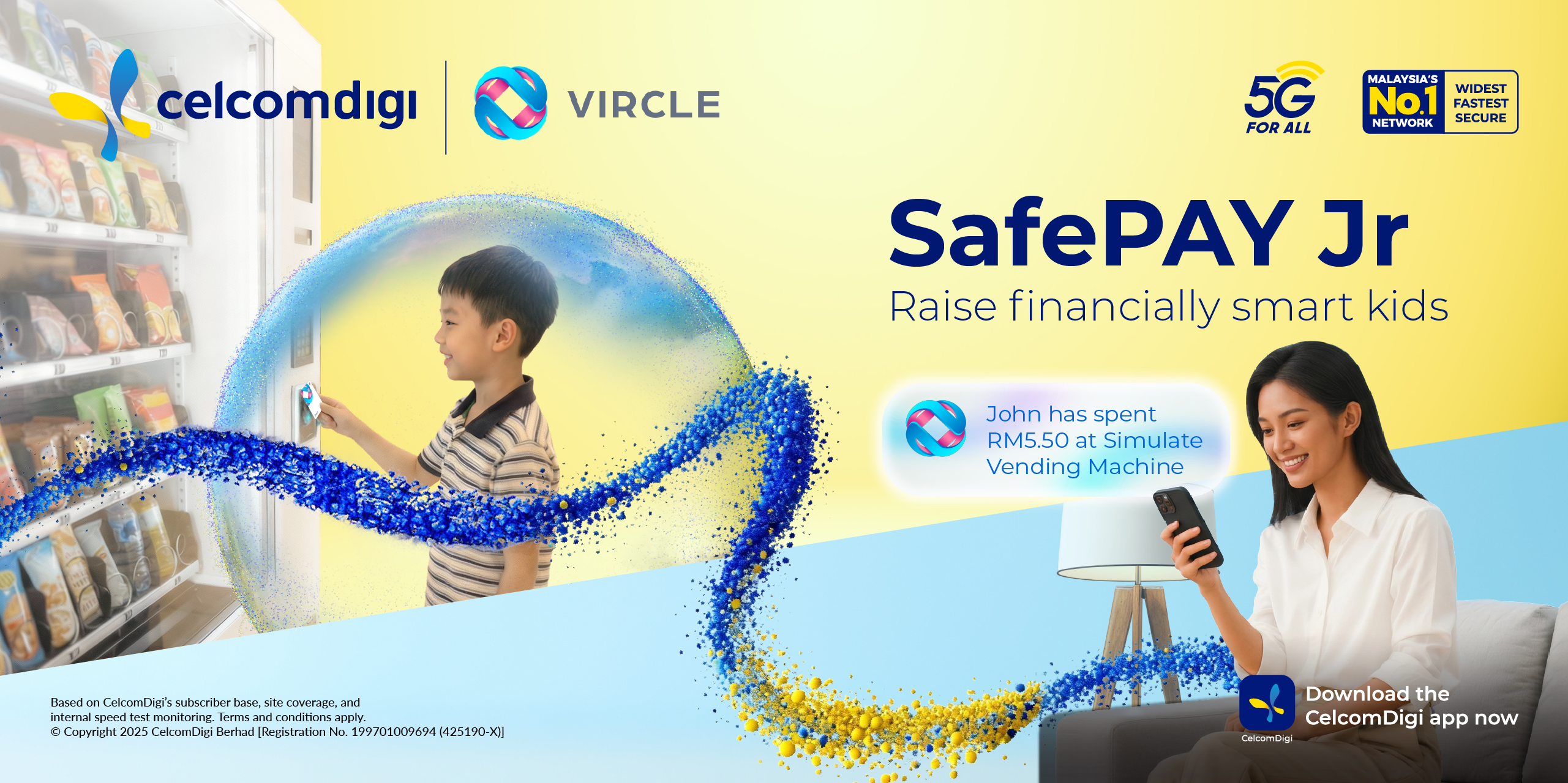 不怕孩子乱花钱！CelcomDigi 推出SafePAY Jr：家长可管零用钱、设消费上限等，首月只要RM1！