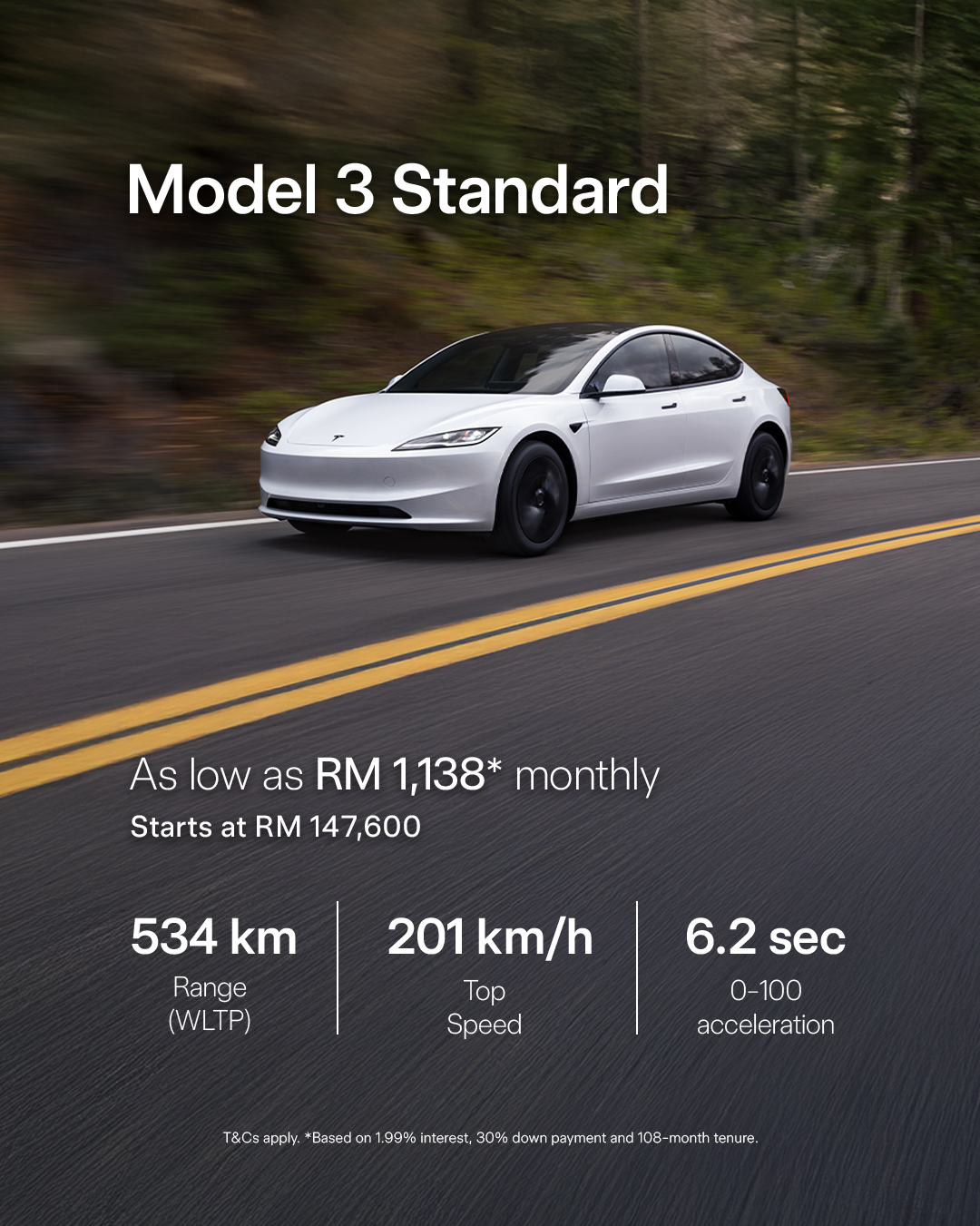 Tesla Model 3标准版更便宜了！新款价格RM147,600，提供534公里续航- Zing Gadget