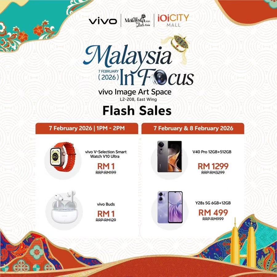 东南亚首家 vivo 人文影像馆与旗舰专卖店亮相 IOI City Mall!2月7日开幕,超多优惠/礼物等你拿! 4 Flash Sales