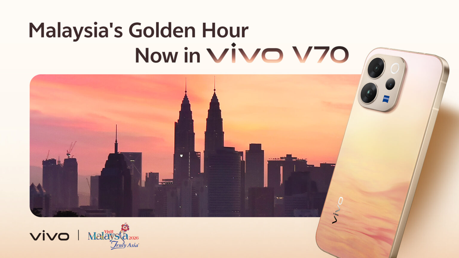 大马售价 RM1,999 起!vivo V70 发布:50MP ZEISS 超级长焦、6500mAh+90W! 3 vivo V70 Golden Hour 1536x864 1