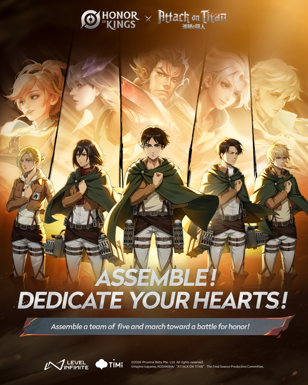 《Honor of Kings》x《进击的巨人》限时主题玩法确定5月1日上线!玩家可做任务解锁英雄皮肤 2 EN