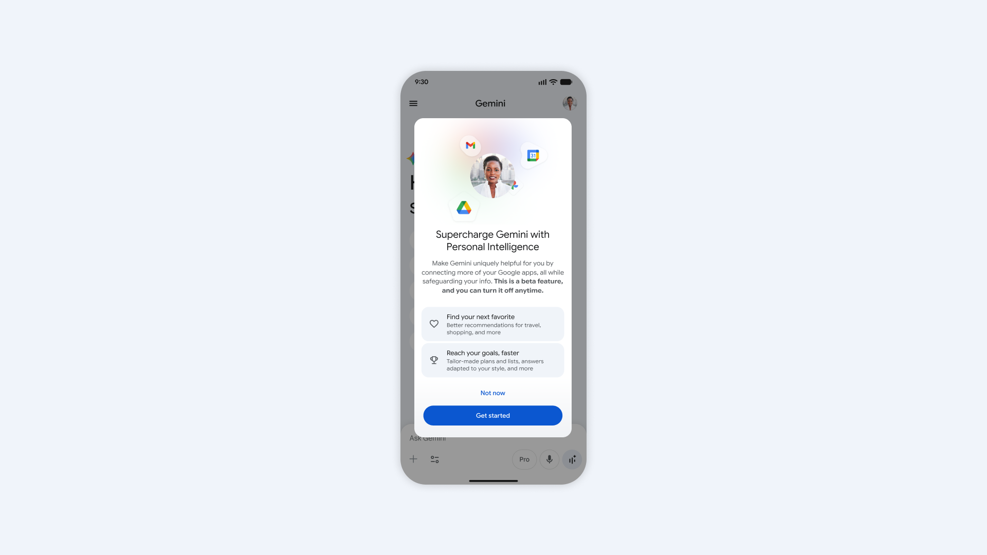 Personal Intelligence Onboarding