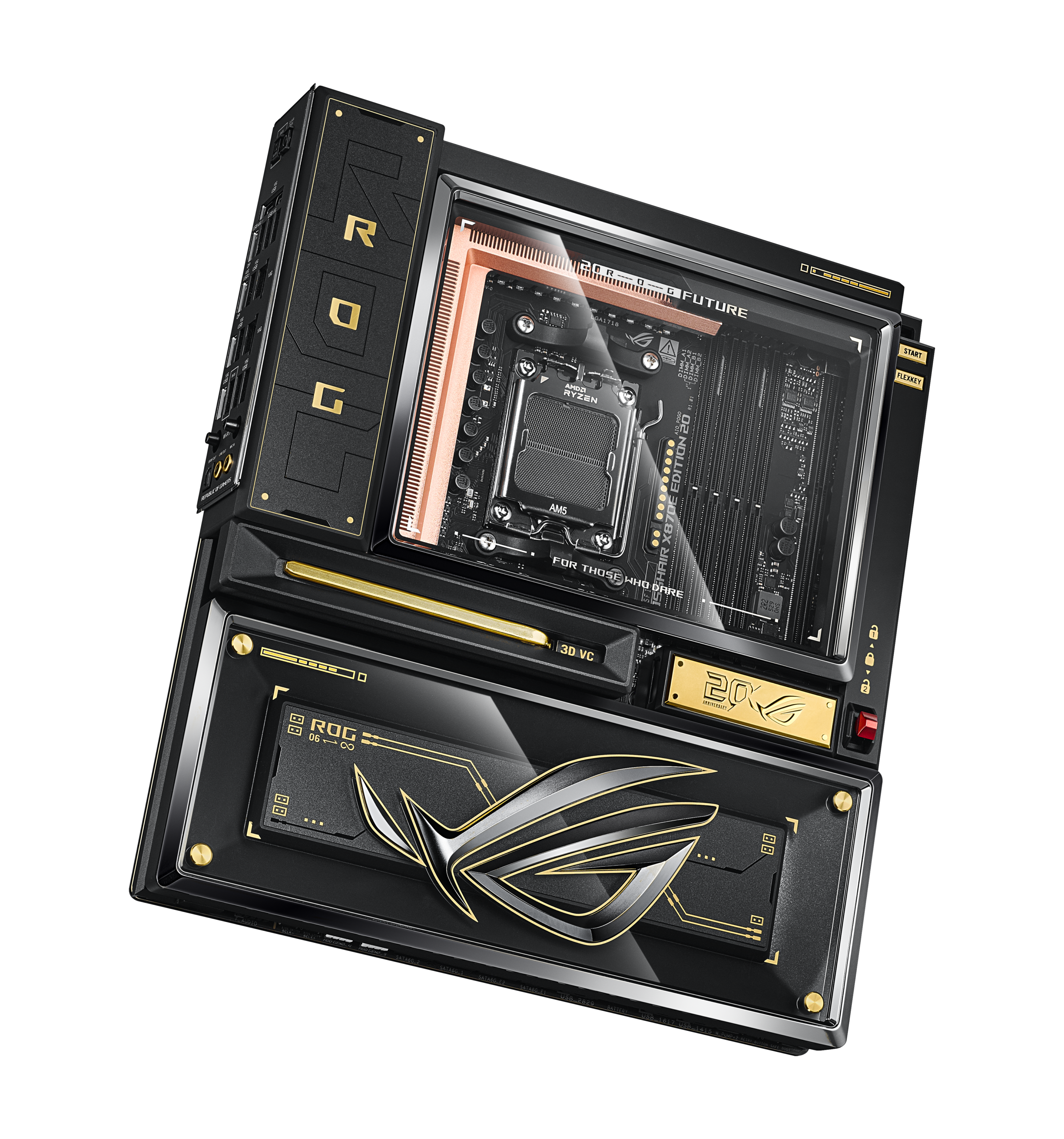 欢庆20周年！ROG Edition 20系列开卖：金+黑主题色，搭配24K黄金、从主机板到键盘滑鼠都有！