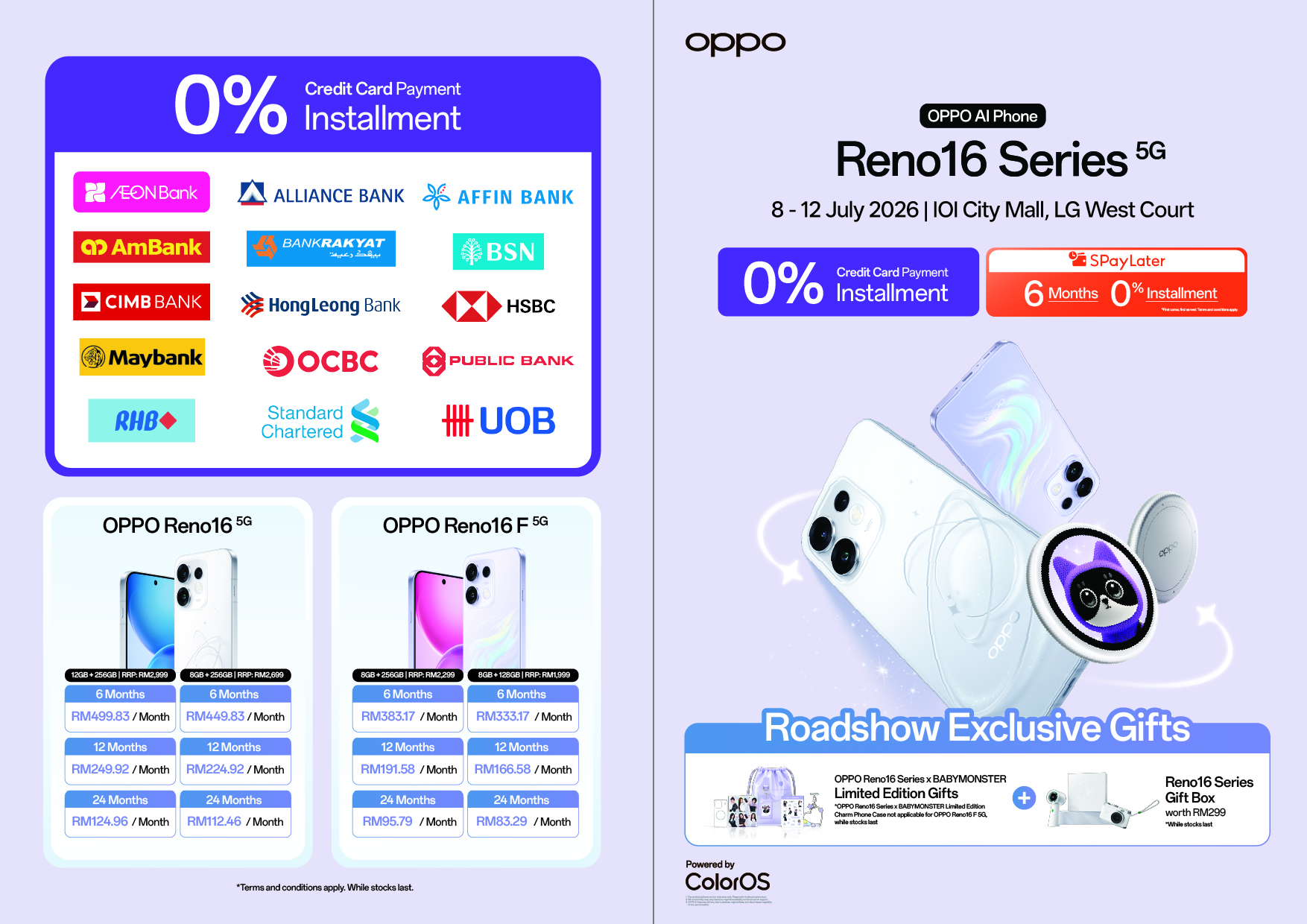 OPPO Reno16系列发布:3D浮雕背盖、天玑8550 Super、全系80W快充,RM1899起! 7 Reno16 Roadshow Promo Key Visual 1