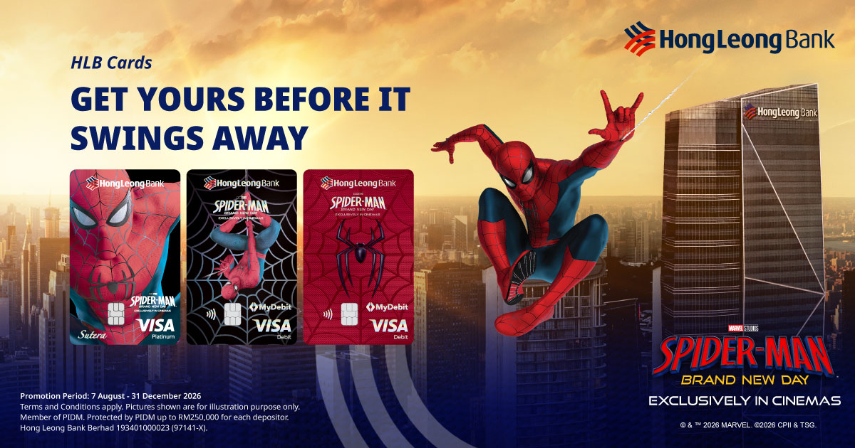 Hong Leong Bank 限量推出 Spider-Man: Brand New Day 三款银行卡!8月18日起开放申请 2 HLB x Spider Man Brand New Day Cards