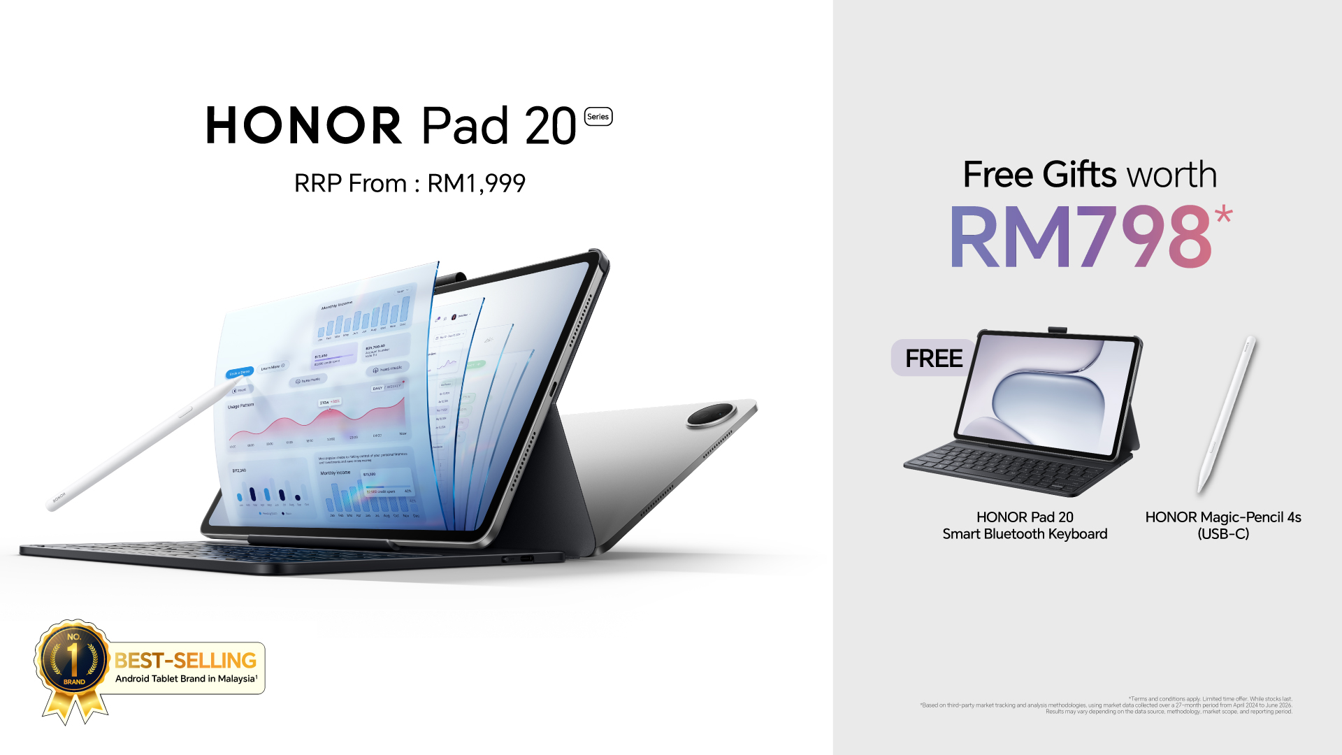HONOR Pad 20系列大马开卖:3K护眼屏、最高165Hz、10,100mAh电池,售RM1999起! 4 HONOR Pad 20系列大马开卖:3K护眼屏、最高165Hz、10,100mAh电池,售RM1999起!