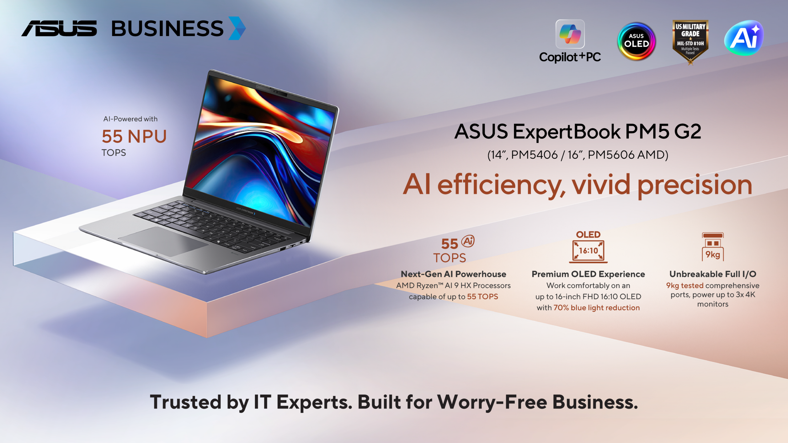 RM4,799起!ASUS ExpertBook P系列开卖:最高Ryzen AI 9 HX、55 TOPS NPU! 4 RM4,799起!ASUS ExpertBook P系列开卖:最高Ryzen AI 9 HX、55 TOPS NPU!