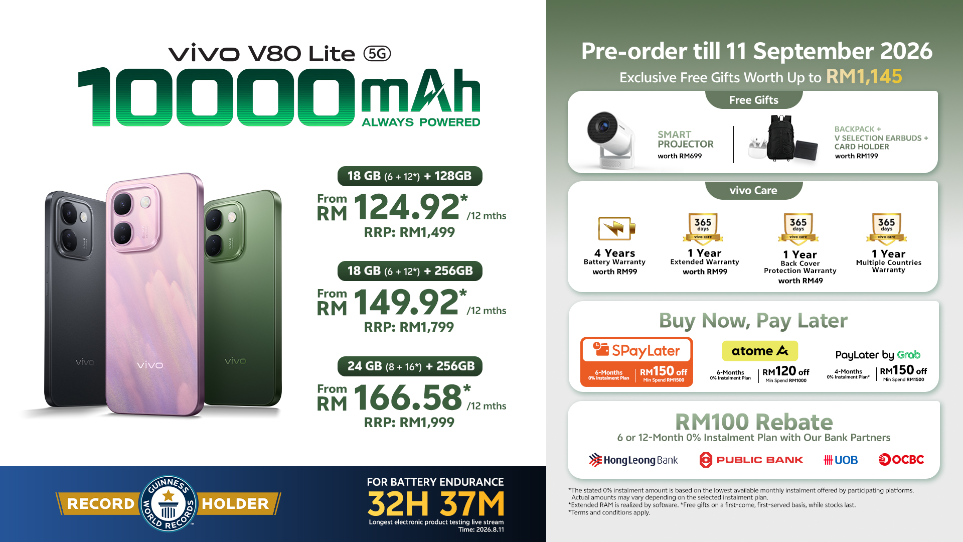 创下吉尼斯纪录的手机!vivo V80 Lite 5G 发布:10000mAh支持反向充电6台手机!大马售价RM1499起! 10 1000263489