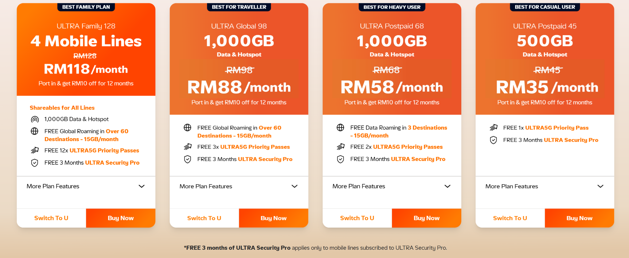 现在转台到U Mobile省更多!一次入手家庭配套,每人只要RM29.50就能享1000GB 5G流量! 2 现在转台到U Mobile省更多!一次入手家庭配套,每人只要RM29.50就能享1000GB 5G流量!